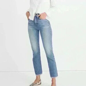 Madewell The Perfect Vintage Jeans in Light Wash Raw Fray‎ Hem Size 27